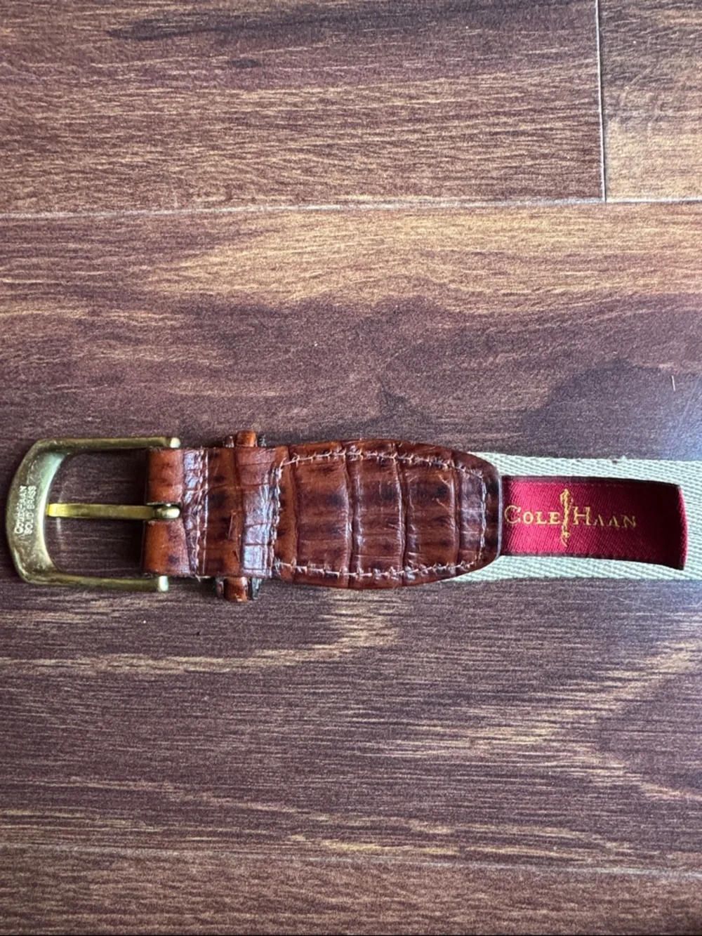 COLE HAAN Men's Cotton/Leather Belt Size 36